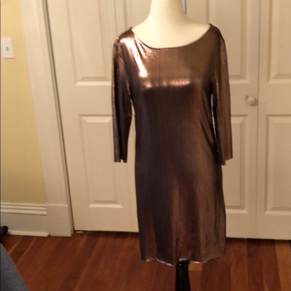 Rose Gold Shimmer Bodycon Mini Dress